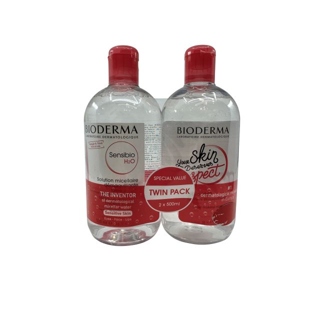 Bioderma Crealine H2O Solution Micellaire Demaquillante (2 Pack) 500Ml Each
