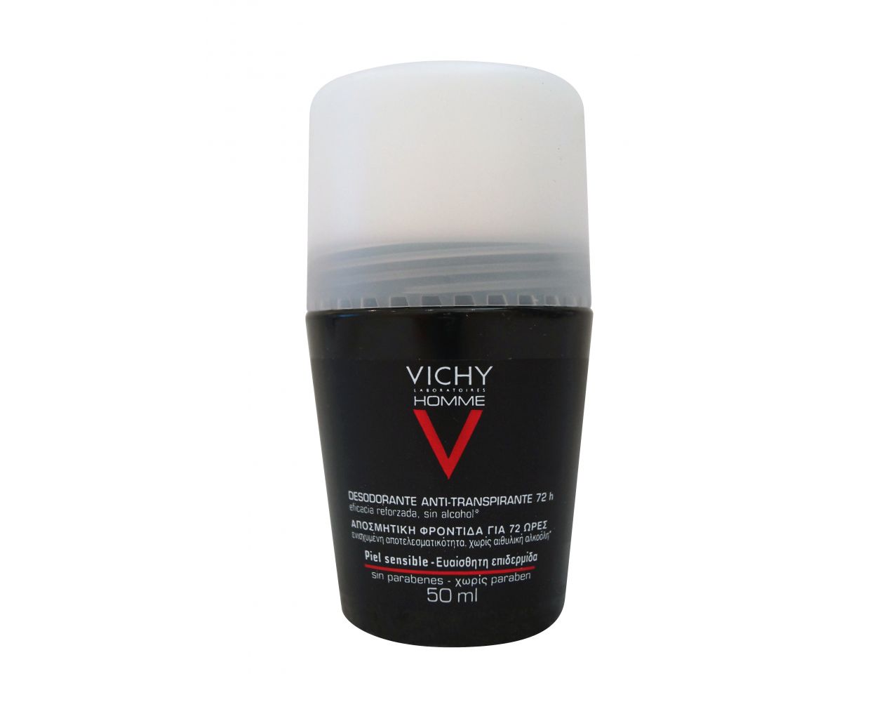 Vichy Homme 72 Hour Roll-On Deodorant for Skin | Antipersperant -